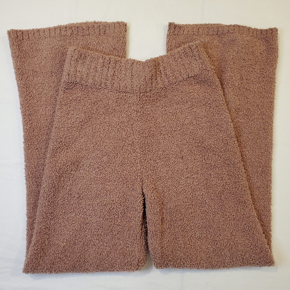Skims Cozy Knit Wide Leg Boucle Teddy Lounge Pants Rose Clay Womens Small/Medium